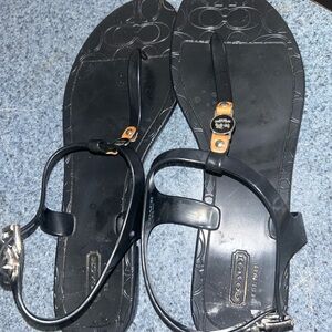 Coach Black and Silver Sandals